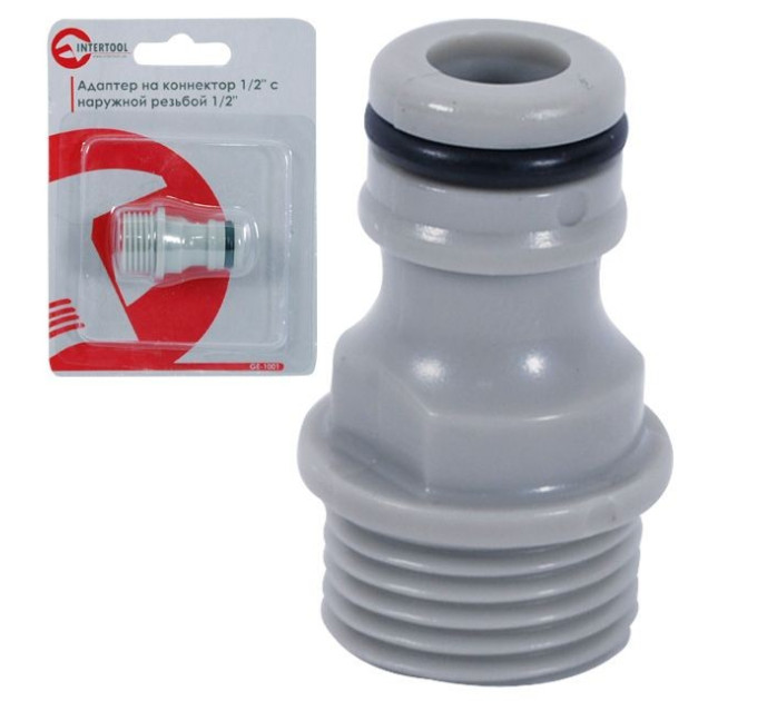 Адаптер на конектор 1/2" із зовнішньою різьбою 1/2" INTERTOOL GE-1001