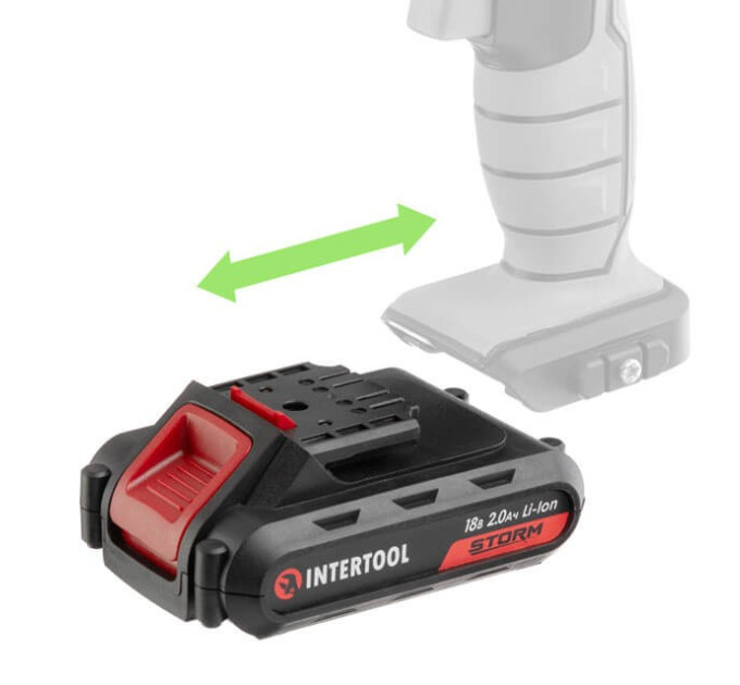 Акумулятор Li-Ion 18 В 2.0 Аг для дриля-шурупокрута WT-0314/WT-0313/WT-0317 INTERTOOL WT-0312