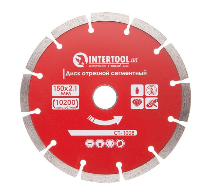 Диск відрізний сегментний алмазний, 150мм, 22-24% INTERTOOL CT-1008