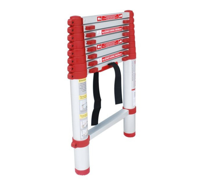 Драбина з алюмінію, телескопічна 8 сход., 2,5 м INTERTOOL LT-3026