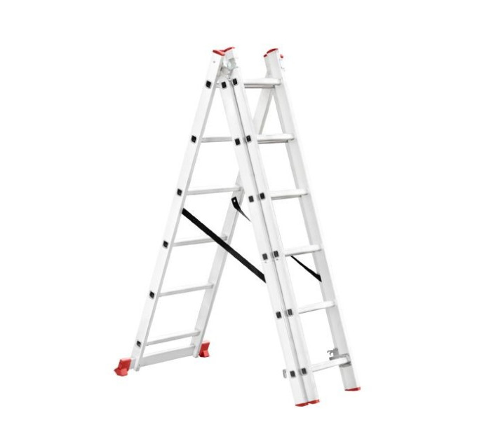 Драбина з алюмінію, 3-секційна універсальна розкладна, 3*6 сход., 3,4 м INTERTOOL LT-0306