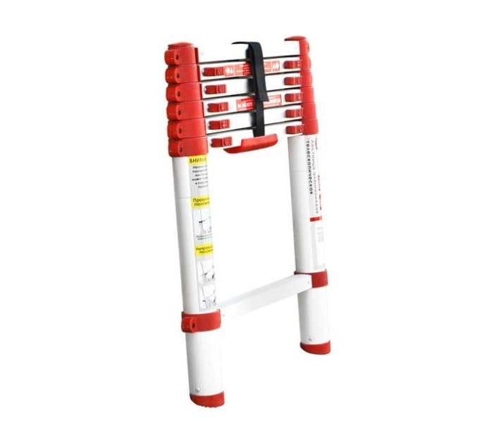 Драбина з алюмінію, телескопічна 6 сход., 1,98 м INTERTOOL LT-3020