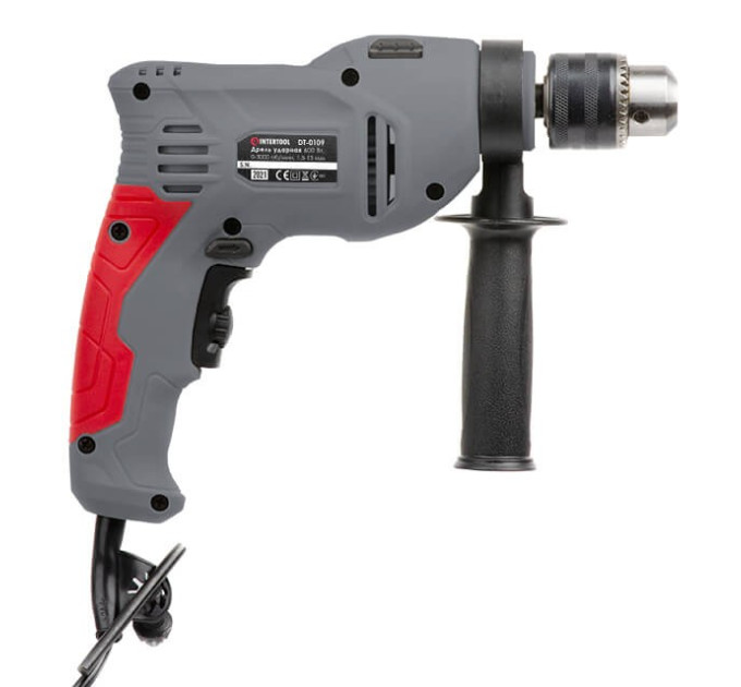 Дриль ударний 600 Вт, 0-3000 об/хв., 1.5-13 мм, реверс INTERTOOL DT-0109