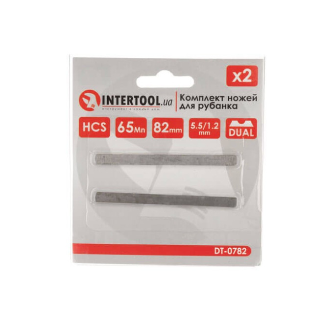 Комплект ножів для рубанка 82 мм, 2 шт INTERTOOL DT-0782