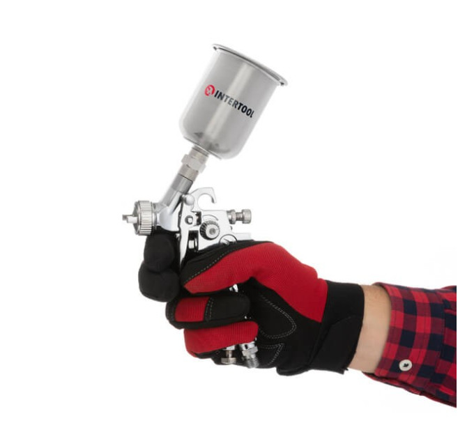 Фарбопульт пневматичний HP MINI, форсунка 0.5 мм, верхній металевий бачок 125 мл, 5 бар INTERTOOL PT-0306