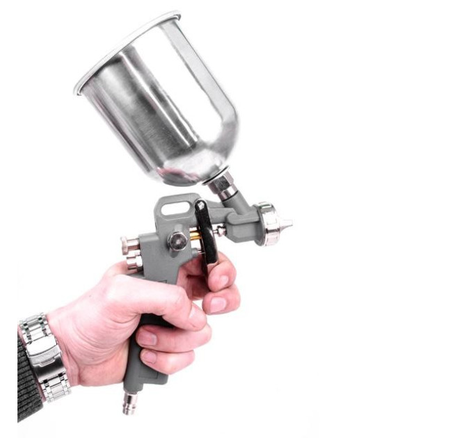 Фарбопульт пневматичний HP, форсунка 1.5 мм, верхній металевий бачок 600 мл, 5 bar INTERTOOL PT-0205