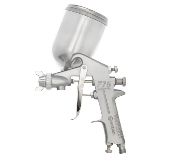 Фарбопульт пневматичний HP, форсунка 1.5 мм, верхній металевий бачок 400 мл, 5 бар INTERTOOL PT-0202