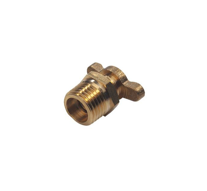 Клапан зливний латунний для компресорів, 1/4 ", вентиль "баранчик" INTERTOOL PT-5021