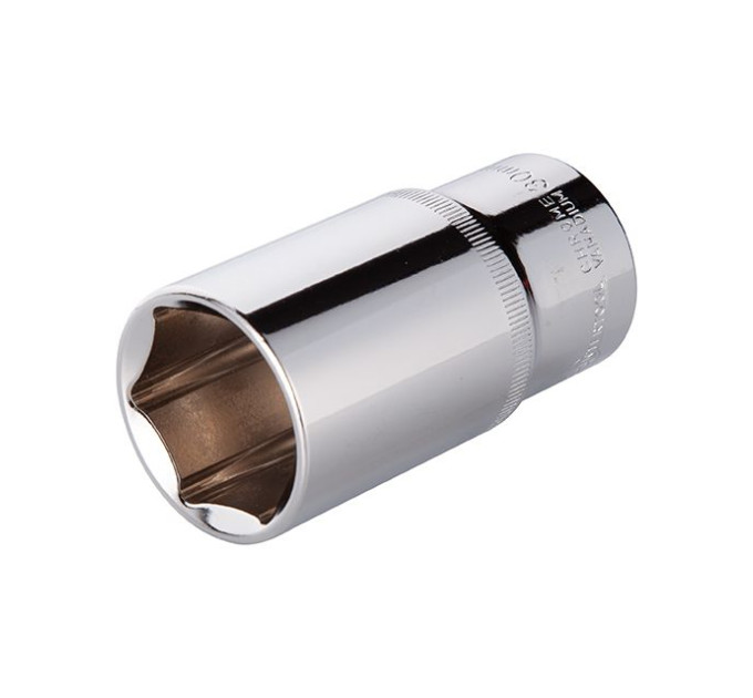 Головка шестигранна подовжена 1/2" 30*78 мм CrV INTERTOOL ET-0130