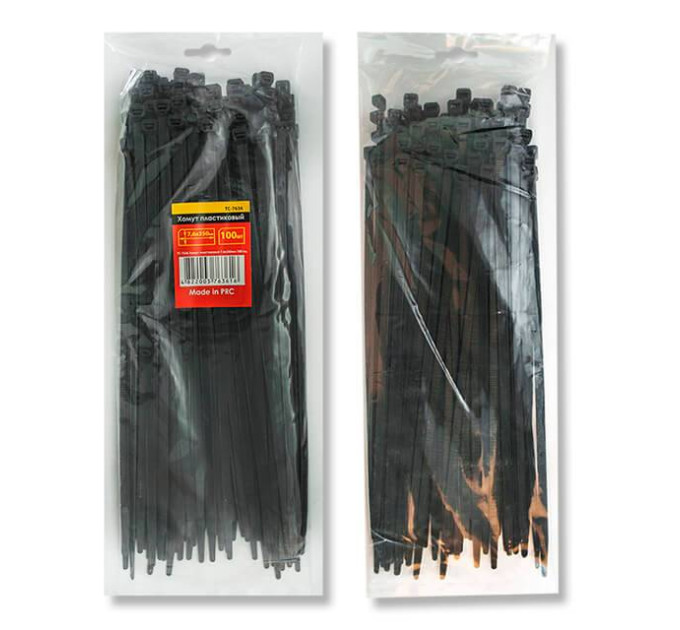 Хомут пластиковий 2,5*150 мм (100 шт/уп.), чорний INTERTOOL TC-2516