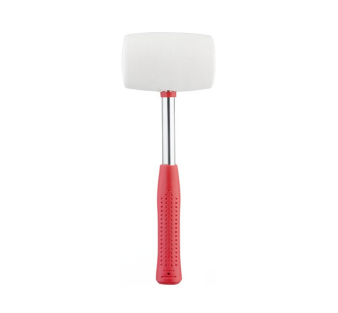 Киянка гумова 680 г, 80 мм, бiла гума, металева ручка INTERTOOL HT-0235