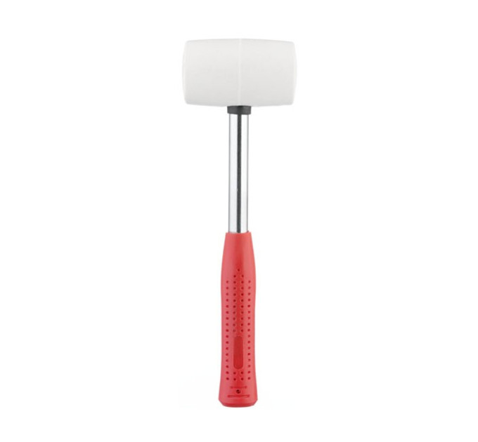 Киянка гумова 450 г, 65 мм, бiла гума, металева ручка INTERTOOL HT-0227