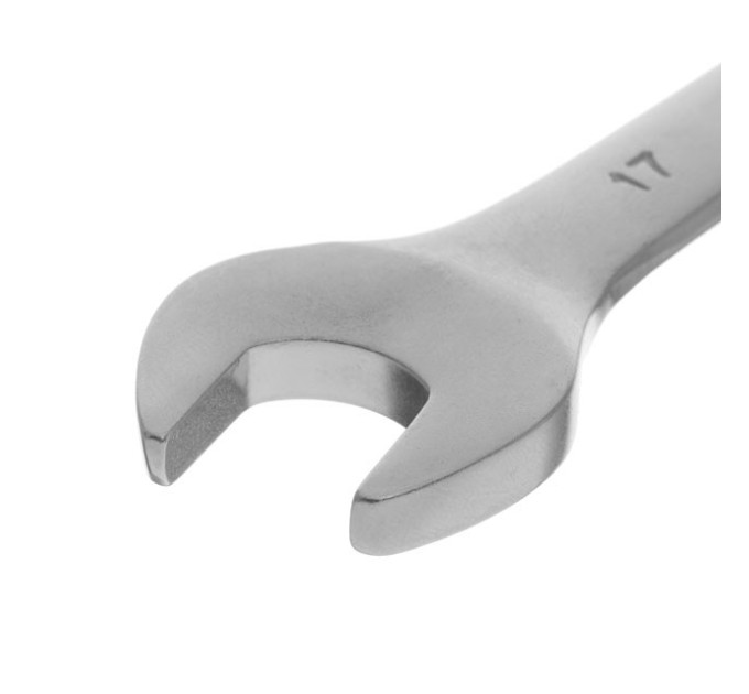 Ключ ріжково-накидний шарнірний 17 мм, CrV, покриття сатин-хром, INTERTOOL XT-1417