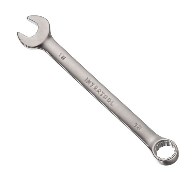 Ключ комбінований 15 мм CrV INTERTOOL HT-1215