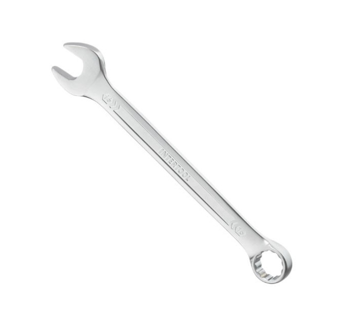 Ключ комбінований 16 мм, CrV, покриття сатин-хром, DIN3113, STORM INTERTOOL XT-1016