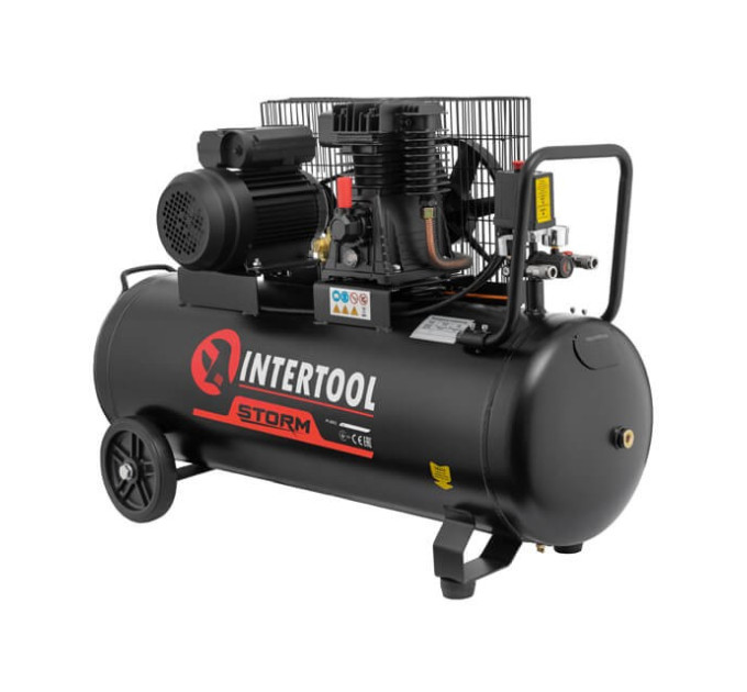 Компресор 100 л, 1.8 кВт, 220 В, 10 атм, 250 л/хв. INTERTOOL PT-0012