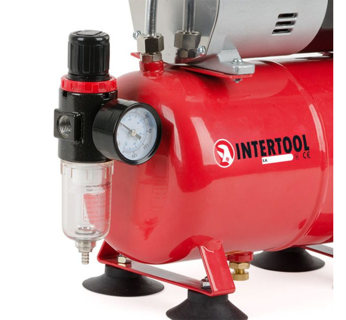 Компресор безмасляний 3 л, 0,3 кВт, 220 В, 3,2 атм, 45 л/хв. INTERTOOL PT-0001