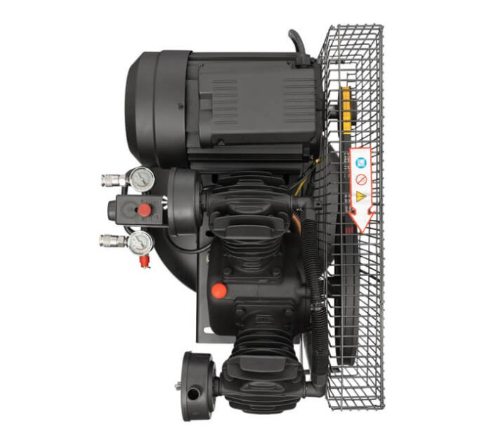 Компресор 100 л, вертикальний, 3 кВт, 220 В, 10 aтм, 500 л/хв. 2 циліндри INTERTOOL PT-0017