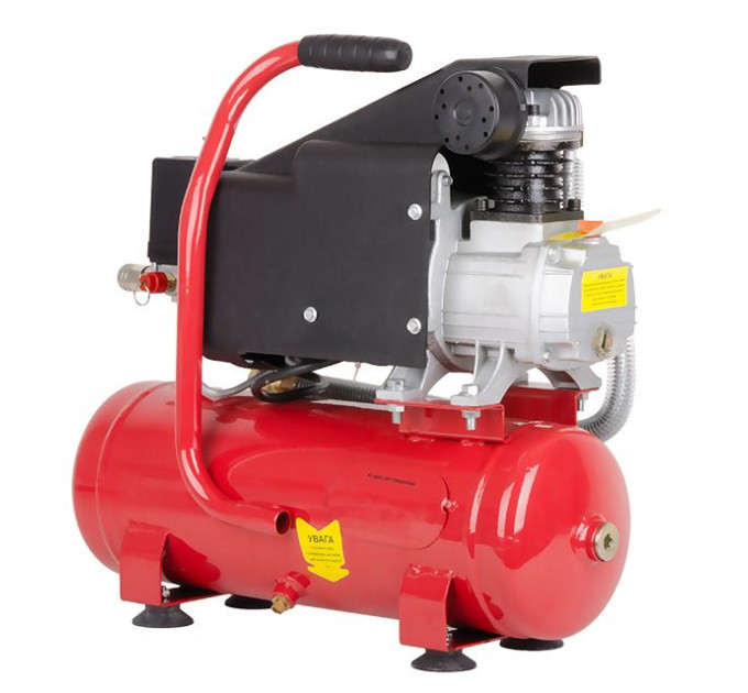 Компресор 9 л, 0.75 кВт, 220 В, 8 aтм, 160 л/хв. INTERTOOL PT-0002