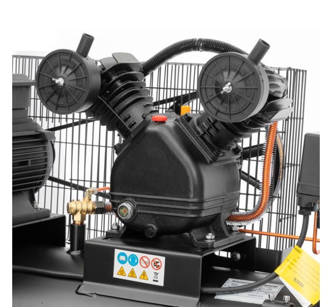 Компресор 100 л, 3 кВт, 380 В, 10 aтм, 500 л/хв., 2 циліндри INTERTOOL PT-0013