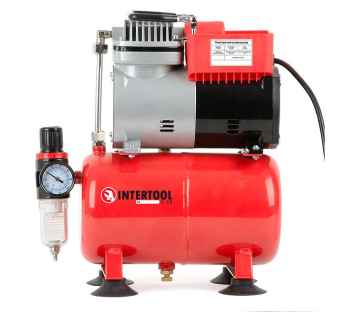 Компресор безмасляний 3 л, 0,3 кВт, 220 В, 3,2 атм, 45 л/хв. INTERTOOL PT-0001
