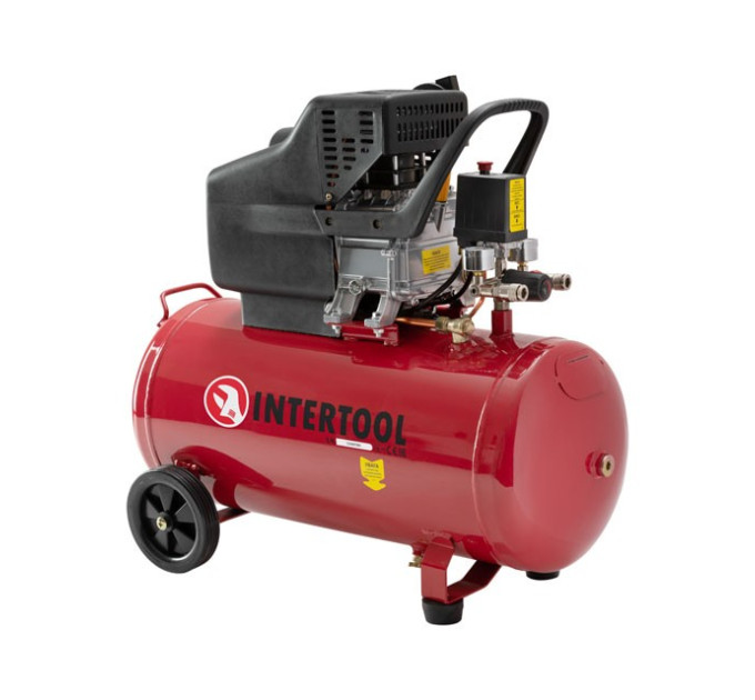 Компресор 50 л, 1500 Вт, 220 В, 8 aтм, 206 л/хв. INTERTOOL PT-0003