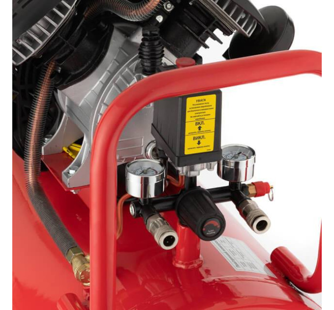 Компресор 100 л, 2.23 кВт, 220 В, 10 aтм, 354 л/хв., 2 циліндри INTERTOOL PT-0005