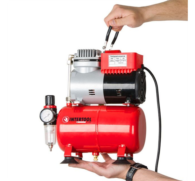 Компресор безмасляний 3 л, 0,3 кВт, 220 В, 3,2 атм, 45 л/хв. INTERTOOL PT-0001