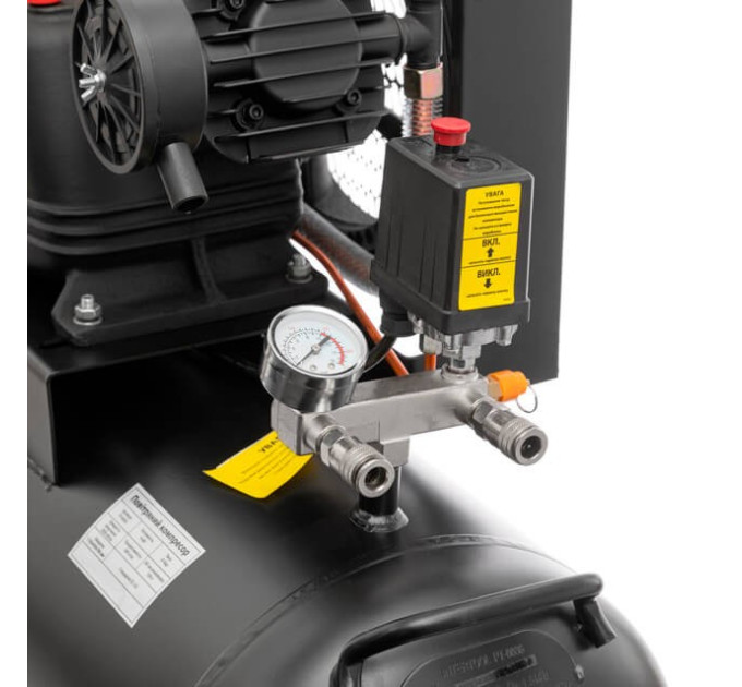 Компресор 100 л, 4 кВт, 380 В, 10 aтм, 600 л/хв., 3 циліндри STORM INTERTOOL PT-0036