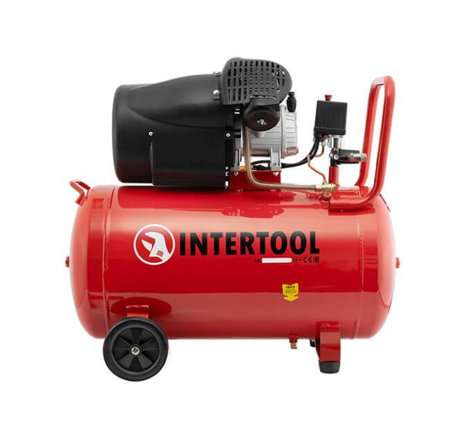Компресор 100 л, 2.23 кВт, 220 В, 10 aтм, 354 л/хв., 2 циліндри INTERTOOL PT-0005