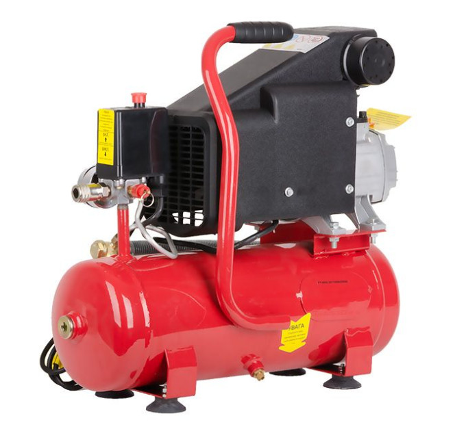 Компресор 9 л, 0.75 кВт, 220 В, 8 aтм, 160 л/хв. INTERTOOL PT-0002