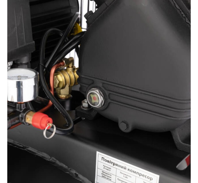Компресор 100 л, вертикальний, 3 кВт, 220 В, 10 aтм, 500 л/хв. 2 циліндри INTERTOOL PT-0017