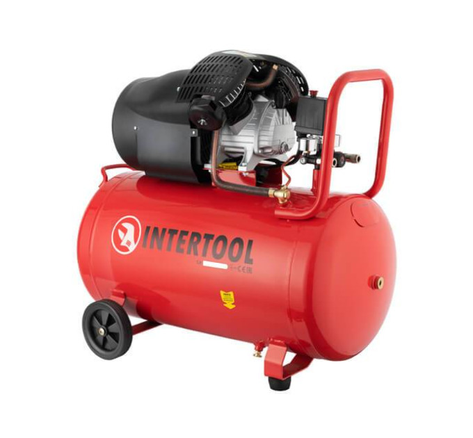 Компресор 100 л, 2.23 кВт, 220 В, 10 aтм, 354 л/хв., 2 циліндри INTERTOOL PT-0005