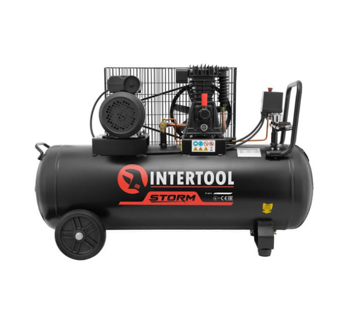 Компресор 100 л, 1.8 кВт, 220 В, 10 атм, 250 л/хв. INTERTOOL PT-0012