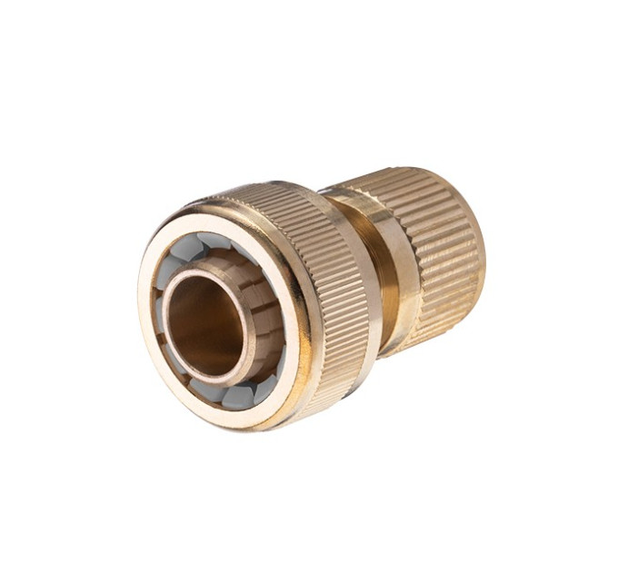 Конектор латунний з аквастопом 1/2" на шланг 3/4" STORM INTERTOOL GE-1217