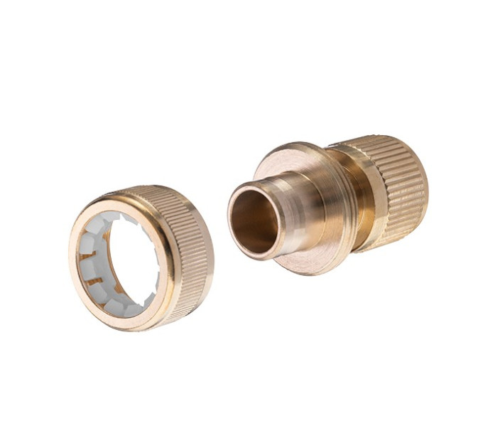 Конектор латунний з аквастопом 1/2" на шланг 3/4" STORM INTERTOOL GE-1217