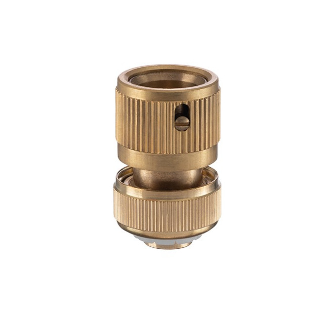 Конектор латунний з аквастопом 1/2" на шланг 1/2" STORM INTERTOOL GE-1219