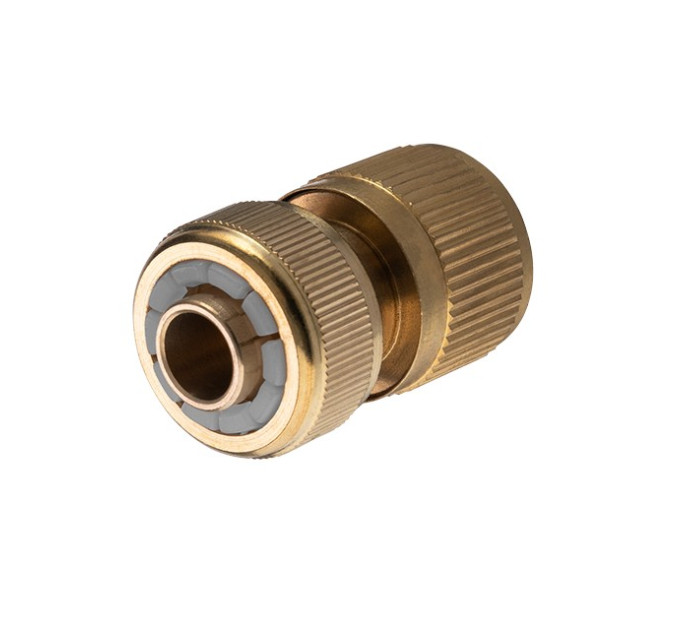 Конектор латунний з аквастопом 1/2" на шланг 1/2" STORM INTERTOOL GE-1219