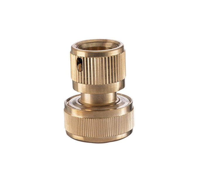 Конектор латунний з аквастопом 1/2" на шланг 3/4" STORM INTERTOOL GE-1217