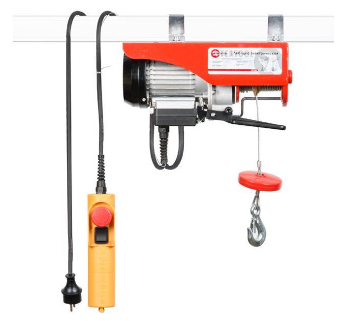 Лебідка електрична 220/230 В, 500 Вт, 125/250 кг, трос 3.0 мм * 12 м INTERTOOL GT1481