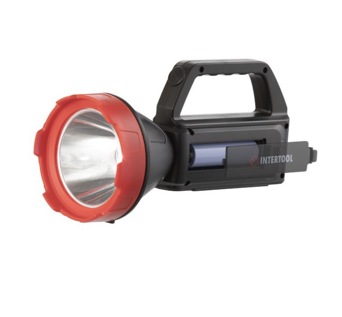 Ліхтар акумуляторний 1LED+1COB, power bank, індикатор заряду, сонячна панель INTERTOOL LB-0107