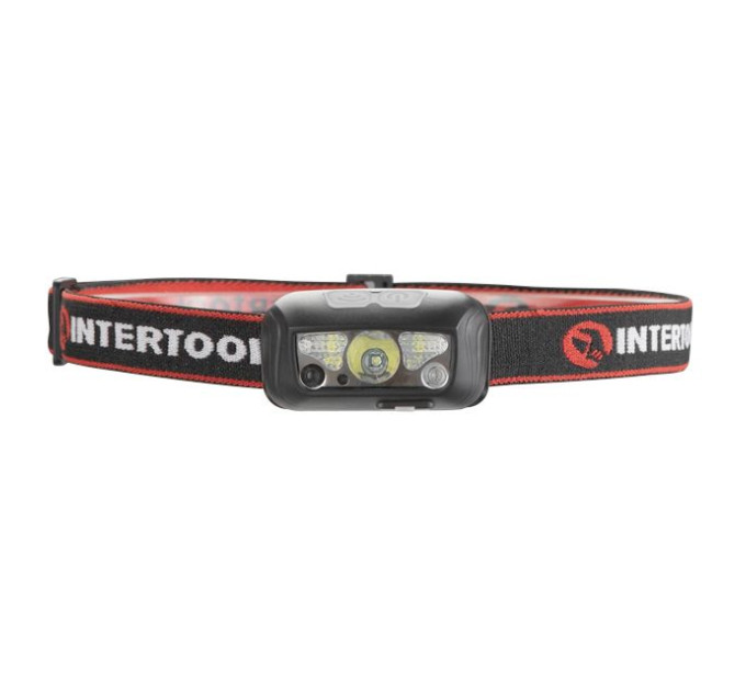 Ліхтар налобний акумуляторний XPE+2SMD+2RED SMD, 6 режимів роботи, сенсор, STORM INTERTOOL LB-0310