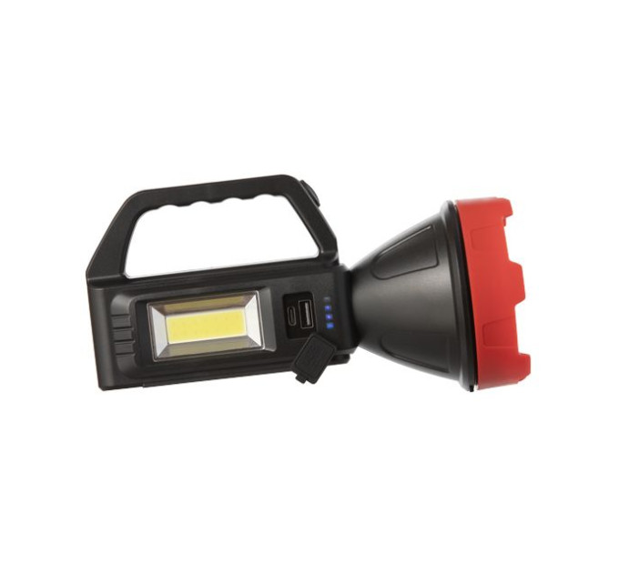Ліхтар акумуляторний 1LED+1COB, power bank, індикатор заряду, сонячна панель INTERTOOL LB-0107