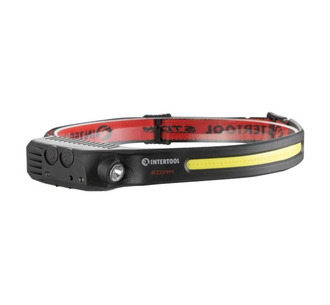 Ліхтар налобний акумуляторний COB+SMD, 9 режимів роботи, сенсор, STORM INTERTOOL LB-0315
