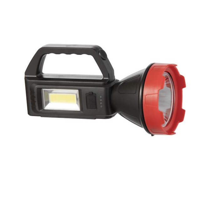 Ліхтар акумуляторний 1LED+1COB, power bank, індикатор заряду, сонячна панель INTERTOOL LB-0107