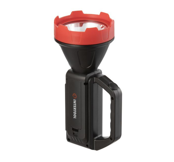 Ліхтар акумуляторний 1LED+1COB, power bank, індикатор заряду, сонячна панель INTERTOOL LB-0107