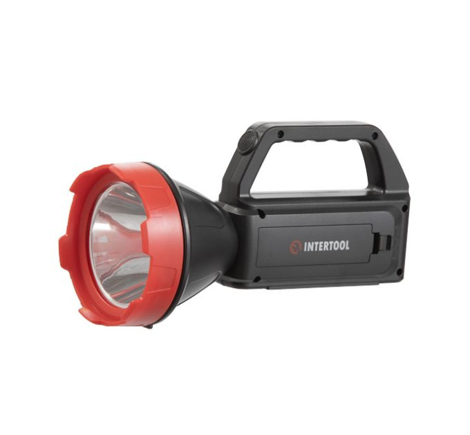 Ліхтар акумуляторний 1LED+1COB, power bank, індикатор заряду, сонячна панель INTERTOOL LB-0107