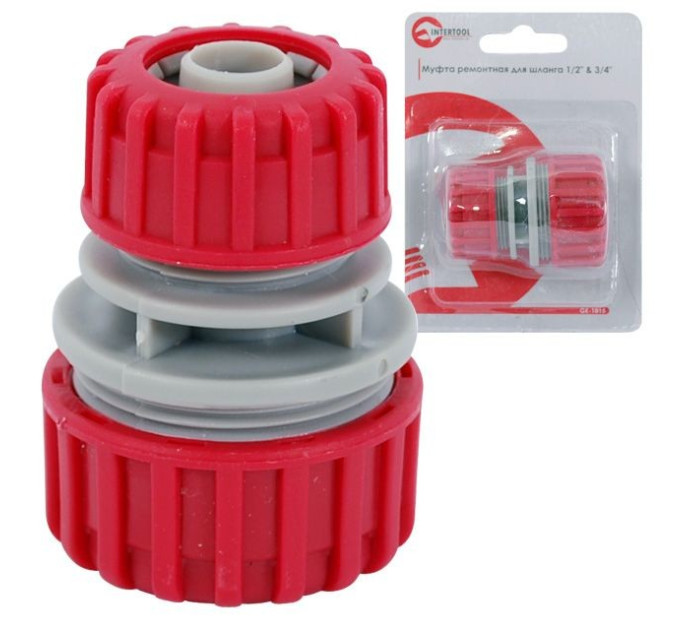 Муфта ремонтно-з'єднувальна для шланга 1/2" та 3/4" INTERTOOL GE-1015