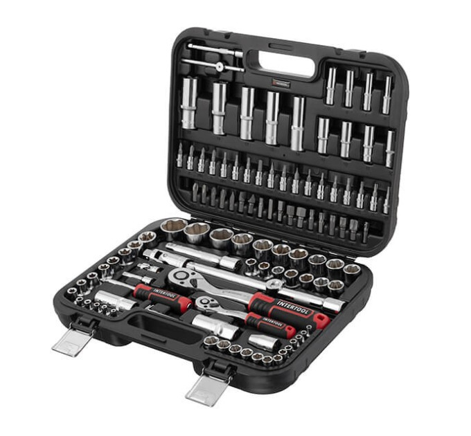 Набір інструментів 1/2" & 1/4", 110 од., SUPER LOCK STORM, Cr-V INTERTOOL ET-8110