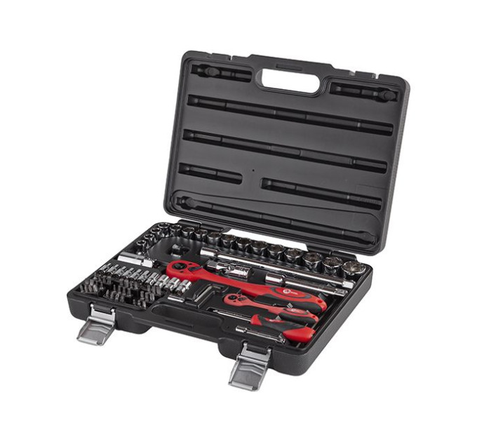 Набір інструментів професійний, 1/2" & 1/4", 72 од. CrV INTERTOOL ET-6072